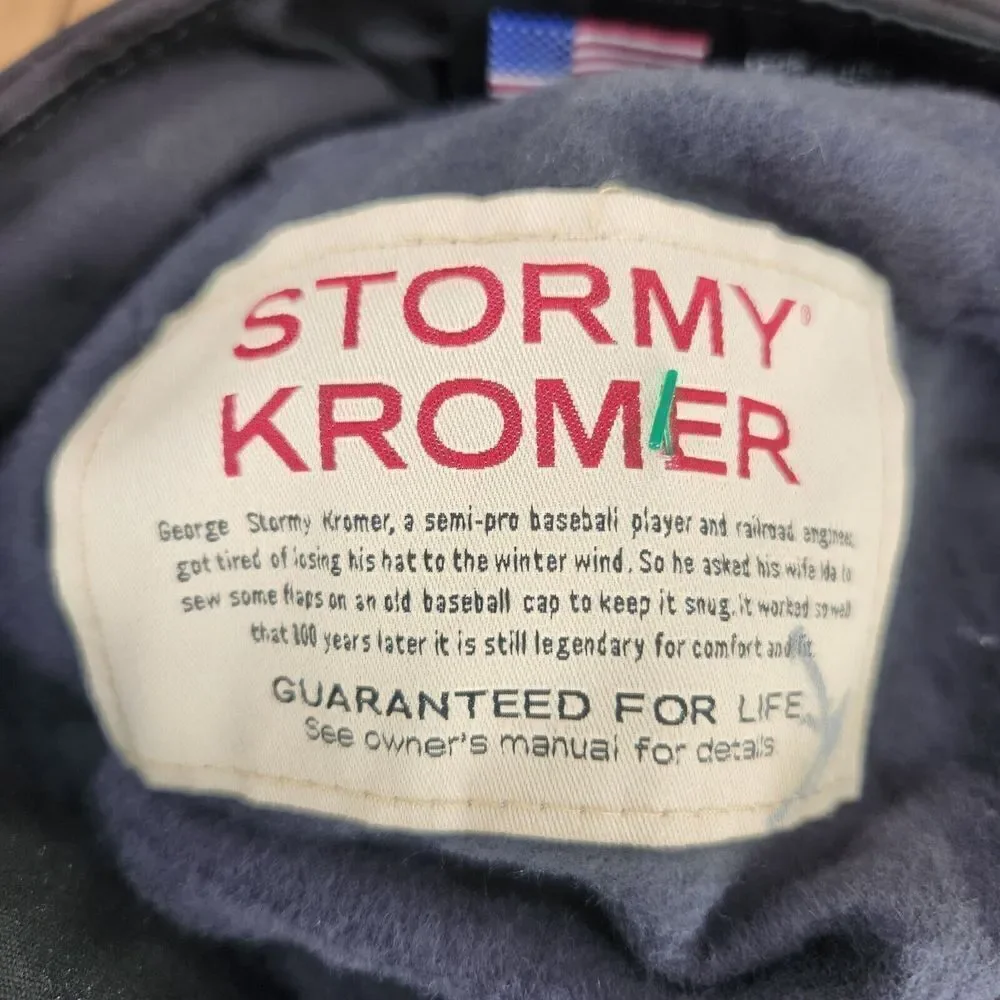VTG Stormy Kromer Wool Hat Cap Fitted 6 7/8 Gray Plaid Made in USA Mens Outdoors